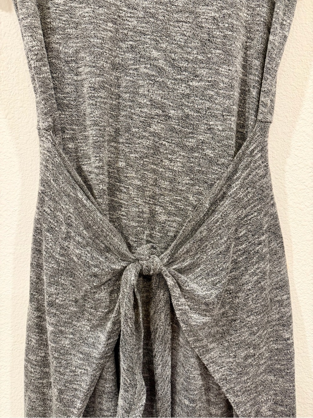 Lucky Brand Tie Front Heather Grey Knit Dress size medium - Picture 9 of 12